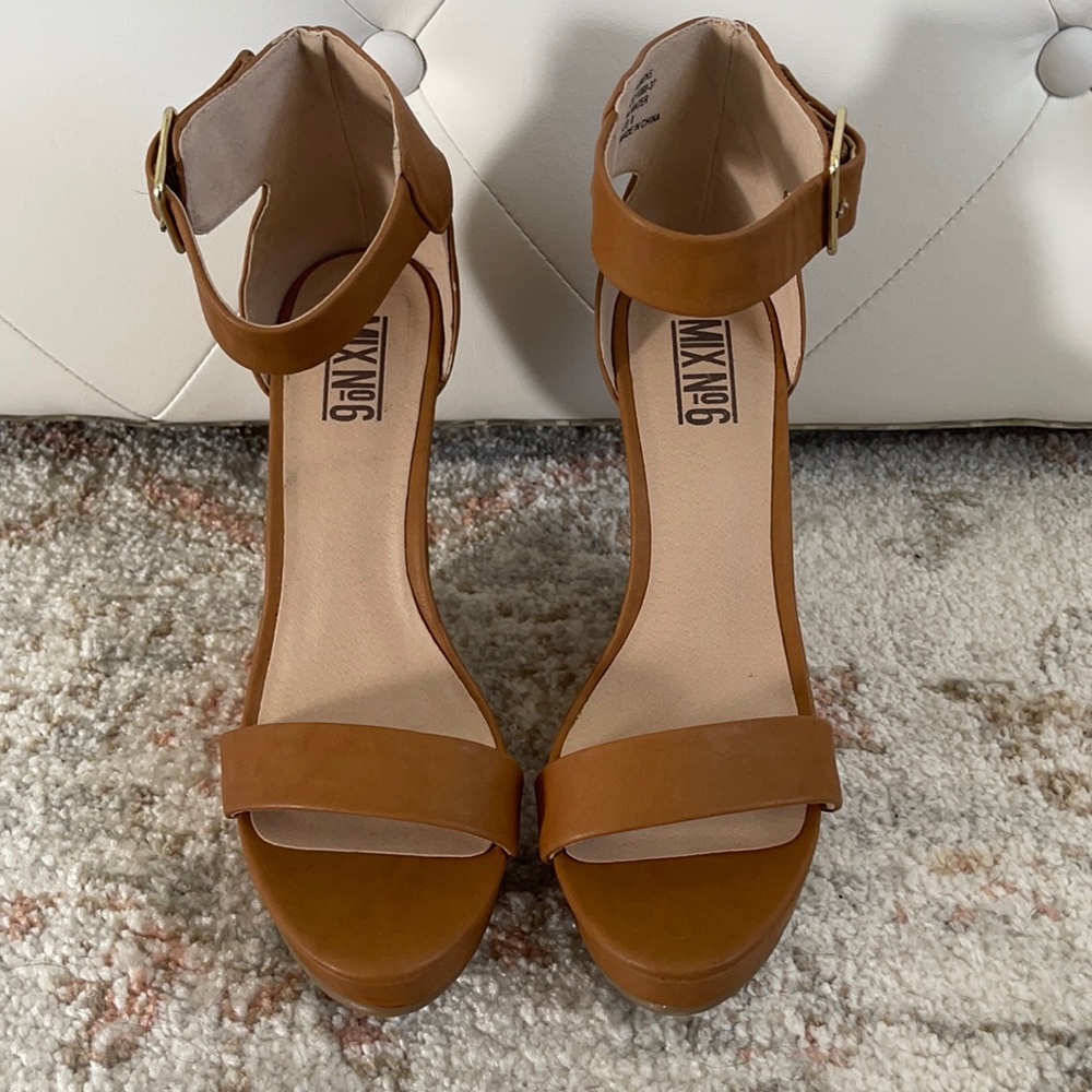 Brown Leather Wedges
